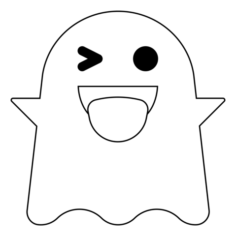 Ghost Emoji Coloring Page